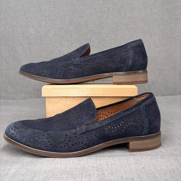Clarks Trish Calla Loafer Blue Suede Slip On Sunburst Corpcore Women's‎ Size 8 - Picture 2 of 11